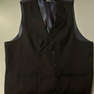 Murano Black and Blue Double-Breasted Vest Timeless Formalwear